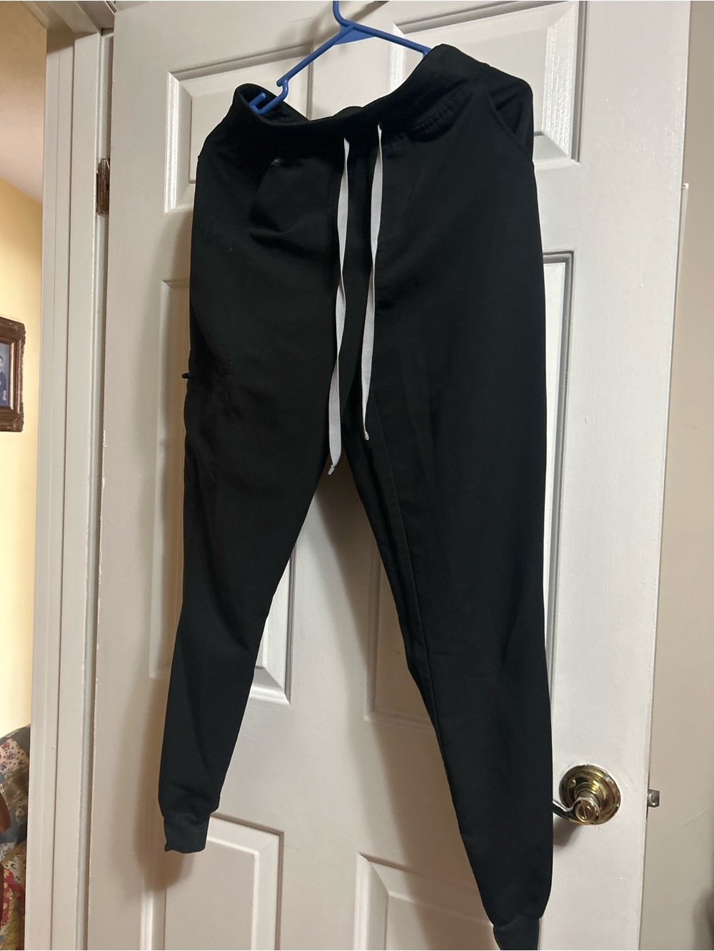 Figs Men's Black Jogger Pants with White Drawstring